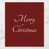 Kerstmoderne Elegant Script Red Holiday Party Wijn Etiket (Enkel label)