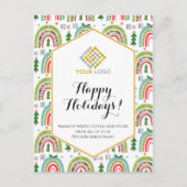 Kerstmoderne feestelijke regenbogen Logo Business Briefkaart (Voorkant)
