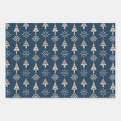 Kerstmoderne sneeuwvlokken en boomstructuur inpakpapier vel (Voorkant 2)