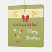 Kerstmoeder Foto Keramisch Ornament (Links)