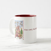 kerstmok 15 oz tweekleurige koffiemok (Voorkant links)