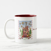 kerstmok 15 oz tweekleurige koffiemok (Links)