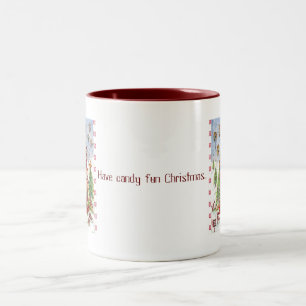 kerstmok 15 oz tweekleurige koffiemok