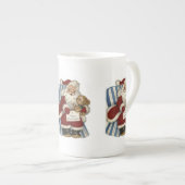 kerstMok, kerstman Porselein Kop (Voorkant rechts)