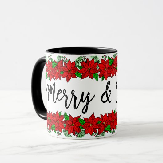 kerstMok | Merry en Bright Pine en Berries Mok (Voorkant links)