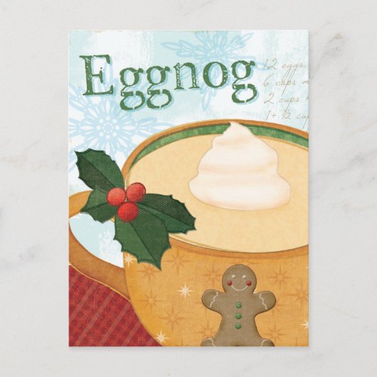 kerstMok met Eggnog Feestdagenkaart (Voorkant)
