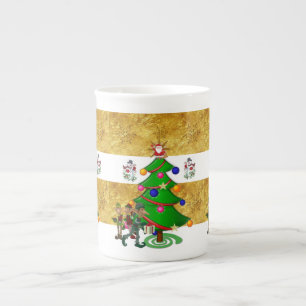 kerstMok, , prettige kerstman Porselein Kop