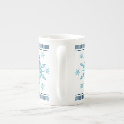 kerstMok, Snowflake Porselein Kop (Achterkant)