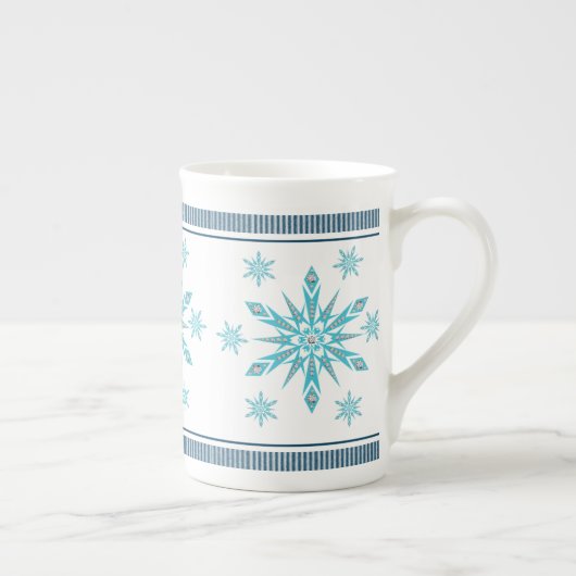 kerstMok, Snowflake Porselein Kop (Rechts)