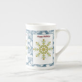 kerstMok, Snowflake, Prettige feestdagen Porselein Kop (Rechts)