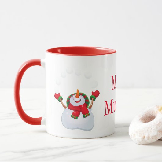 kerstMok-Snowman-Milad Mubarak Mok (Met donut)