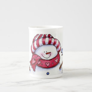 kerstMok Snowman Porselein Kop