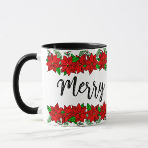 Kerstmok Vrolijk en Helder Dennentakken en Besse Mok