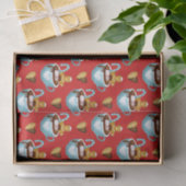 kerstMokken met warme chocolade en koekjes Tissuepapier (Geschenk)