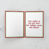 Kerstmona Lisa met kerstman Feestdagen Kaart (Binnen)