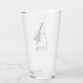 kerstmonogram A Persoonlijke bier Glas (Achterkant)