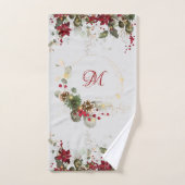 Kerstmonogram badkamerhanddoekje bad handdoek (Handdoek)