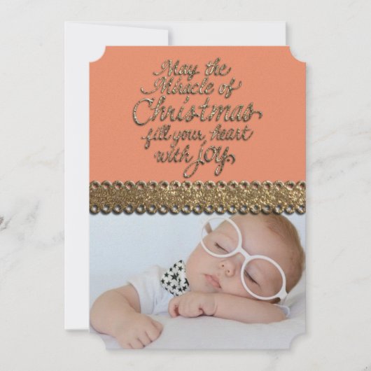 kerstmonogram FOTO-WENSKAART Feestdagenkaart (Voorkant)