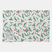 Kerstmonogram Huis Decoratie Hert Hulst Folklore Theedoek (Horizontaal)