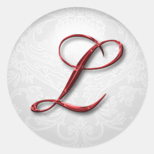 kerstmonogram L Ronde Sticker