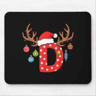 Kerstmonogram Letter D Alfabet Initiaal Ornament Muismat