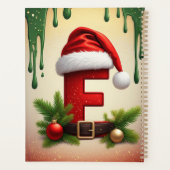 Kerstmonogram letter F met Kerstaccent 🎅 Planner (Achterkant)