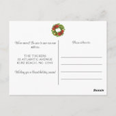 Kerstmonogram op rode deur in beweging briefkaart (Achterkant)