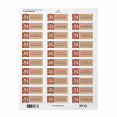 Kerstmonogram Tan Tartan Betonplaat Retouradres Etiket (Full Sheet)