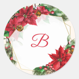 Kerstmonogram Weddenschap Sticker