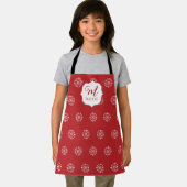 Kerstmonogrammen Cute Simple Snowflake Red Schort (Insitu)