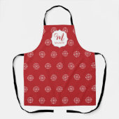 Kerstmonogrammen Cute Simple Snowflake Schort (Voorkant)