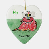 Kerstmonsters Ho-Cartoon Keramisch Ornament (Rechts)