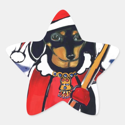 KERSTMOPPENTJE STER STICKER (Voorkant)