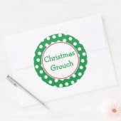 Kerstmopperstickers Ronde Sticker (Envelop)
