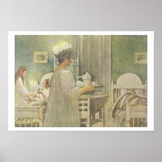 Kerstmorgen, café in Lasst Licht Hinin Poster (Voorkant)