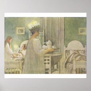 Kerstmorgen, café in Lasst Licht Hinin Poster