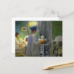 Kerstmorgen, de feestdag van Saint Lucy Feestdagenkaart