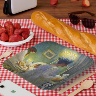 Kerstmorgen, de feestdag van Saint Lucy Papieren Bordje