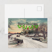 Kerstmorgen, kunstschilderij, briefkaart (Voorkant / Achterkant)
