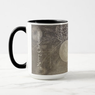 Kerstmotief in vintage stijl met koekjes en koffie mok
