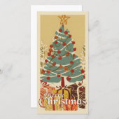 Kerstmotief, met cadeaus onder de kerstboom (Voorkant / Achterkant)