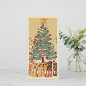 Kerstmotief, met cadeaus onder de kerstboom (Staand voorkant)