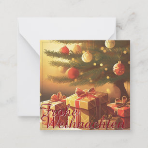 Kerstmotief met cadeaus onder de kerstboom 37016 notitiekaartje