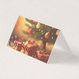 Kerstmotief, met cadeaus onder de kerstboom kaart