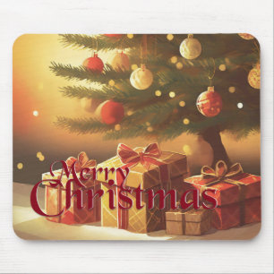 Kerstmotief, met cadeaus onder de kerstboom muismat