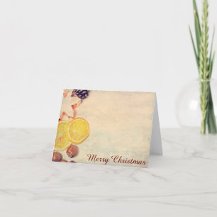 Kerstmotief met fruit... feestdagen kaart