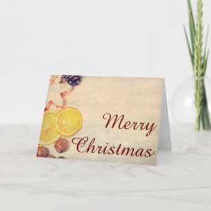Kerstmotief met fruit... feestdagen kaart