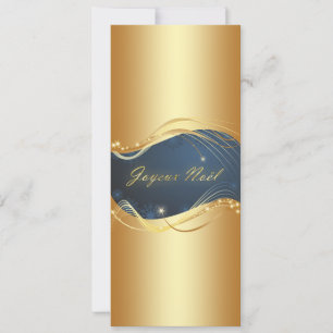 Kerstmotief van goud op een blauwe achtergrond feestdagenkaart
