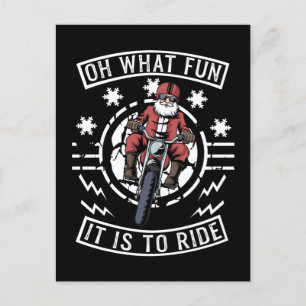 Kerstmotor Santa Claus Biker Dad Bike Briefkaart