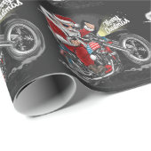 kerstmotorfietpapier cadeaupapier (Rol Hoek)